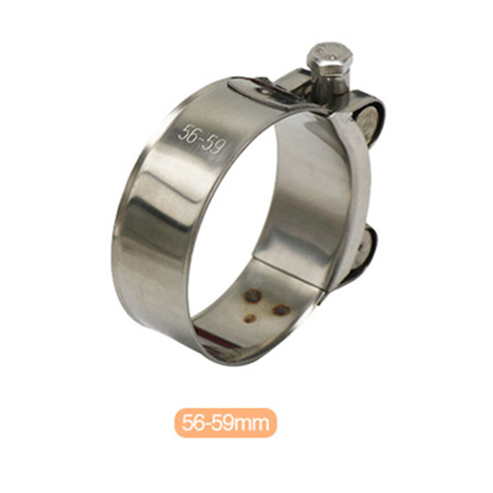1x Motorcycle Exhaust Pipe Clamp 56-59mm Stainless Steel Muffler Fixed Caliper