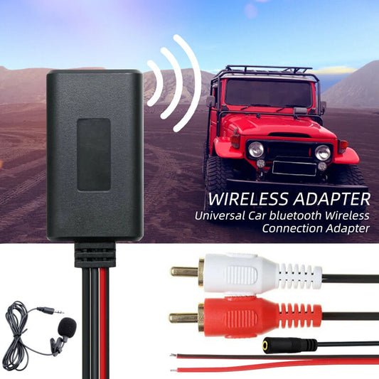 Car Bluetooth 5.0 Universal 2RCA Connector Audio Adapter AUX IN Music Microphone
