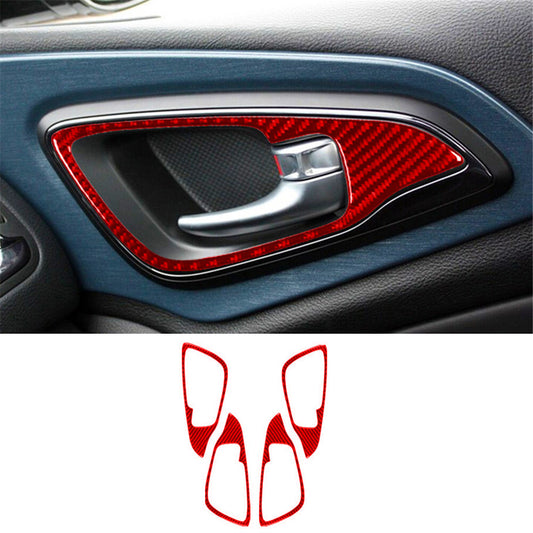 Red Carbon Fiber Front Door Panel UP Sticker Trim Cover for KIA Sedona 2015-2016 v