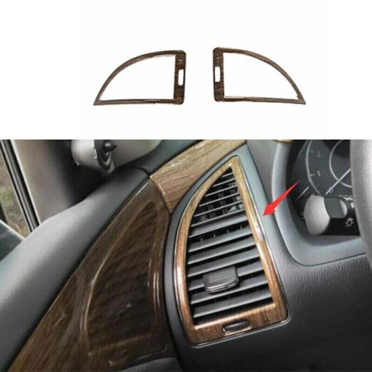 2X Wood Grain Left And Right Air Outlet Vent Trim for Nissan Armada Patrol 17-24