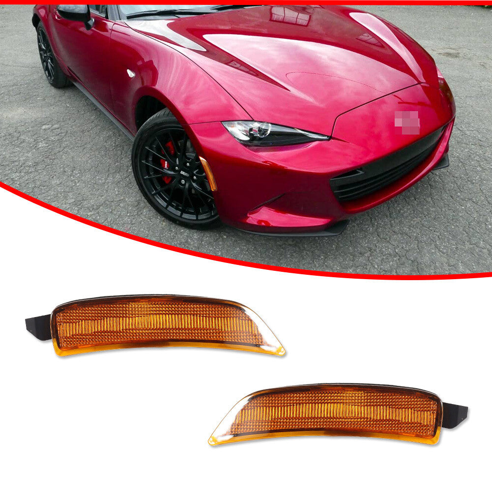 2 Pack Amber Front Side Marker Light Housing Kit for for Mazda MX-5 Miata 2016-2022- v