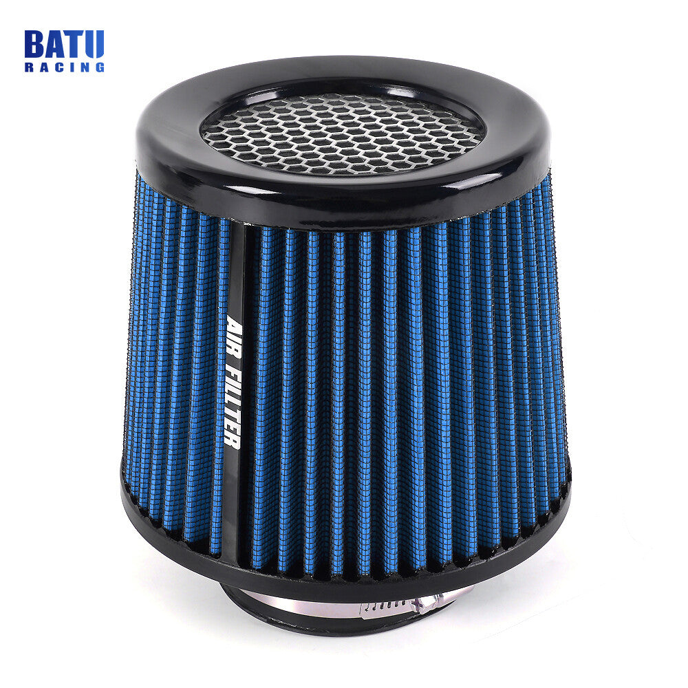 Blue 3inch 76mm High Flow Inlet Cold Air Intake Cone Replacement Dry Air Filter