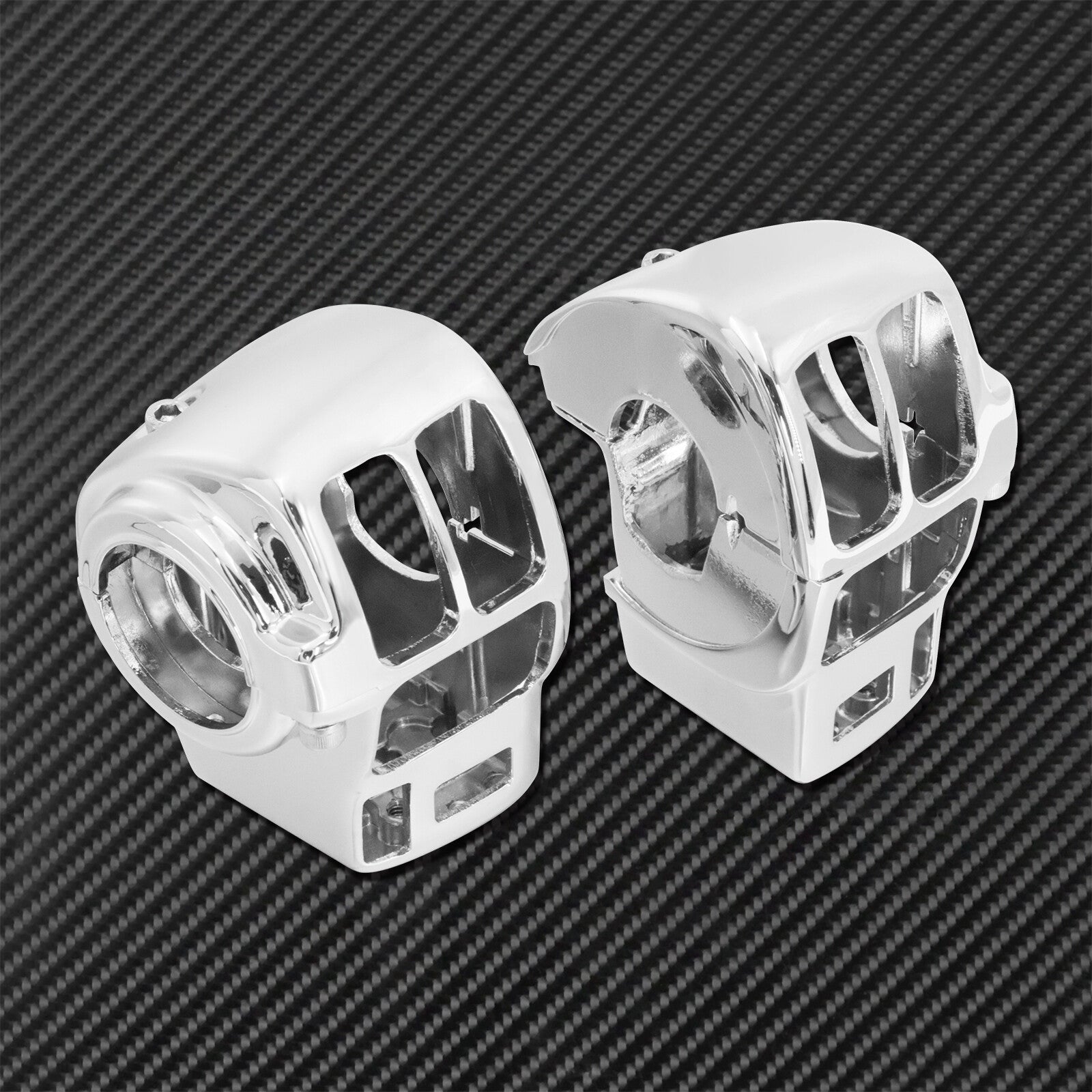 Chrome Hand Control Switch Housing Cover Fit for Harley Touring Glide 1996-2013 Q