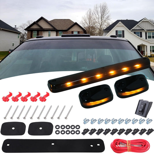 3-Pack Amber LED Top Cab Marker Lights for GMC for Sierra 1500 2500 3500 (2007-2013) n