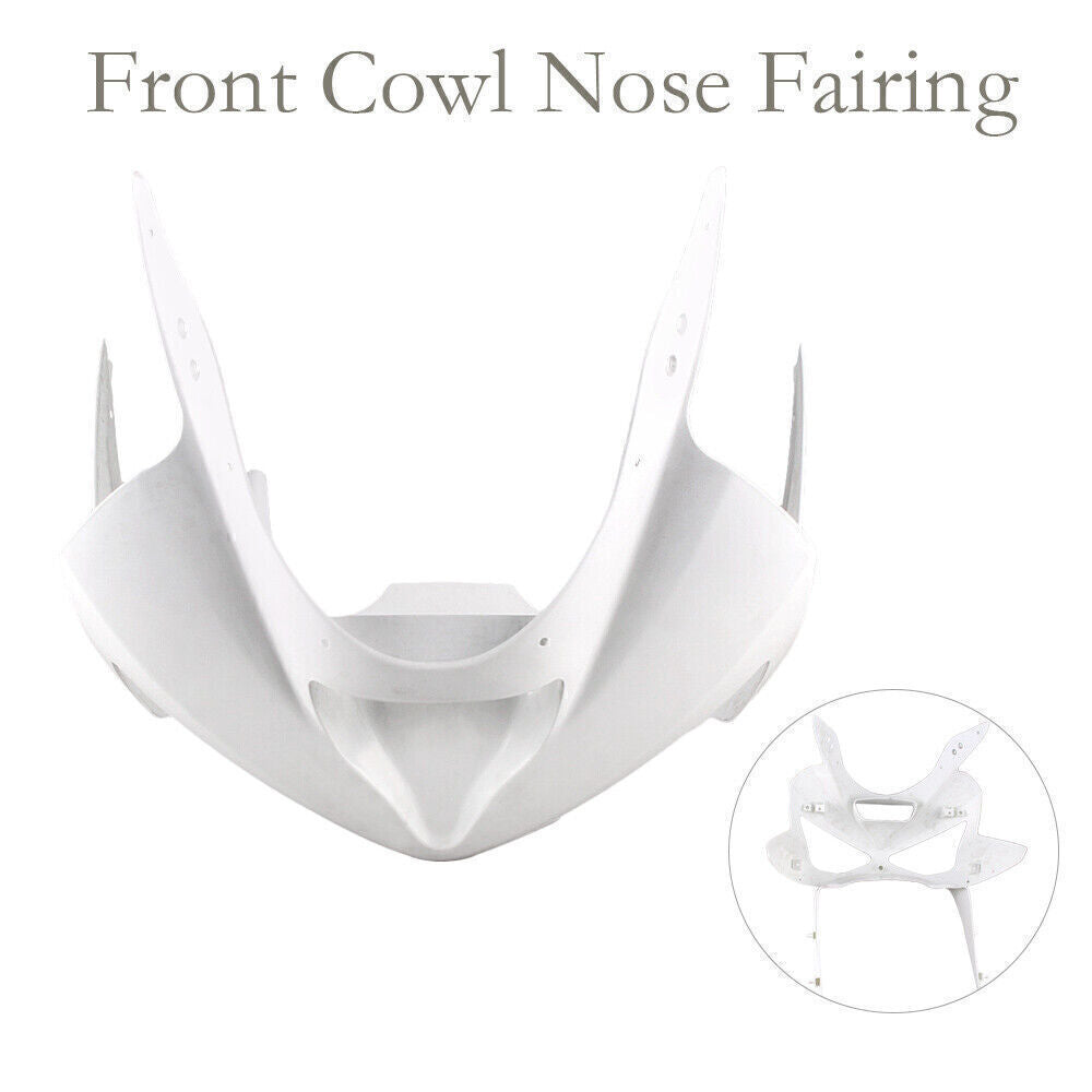 Upper Front Cowl Nose Fairing Unpainted White for Kawasaki ZX6R 2003 2004