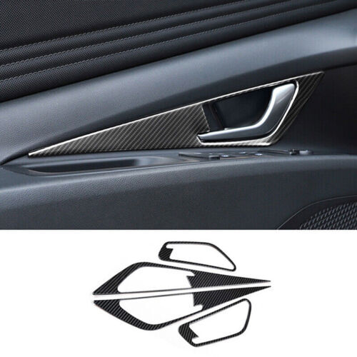 Carbon Fiber Steel Interior Door Handle Panel Trim for Hyundai for Elantra 2021-2023