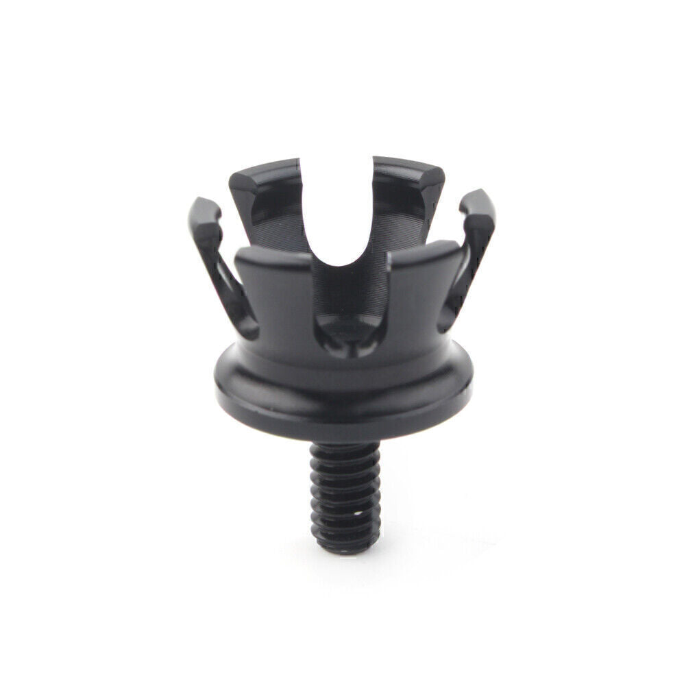 Black Imperial Crown Rear for Seat Bolt Tab Screw Cap Mount Fits for Harley 1996-2019