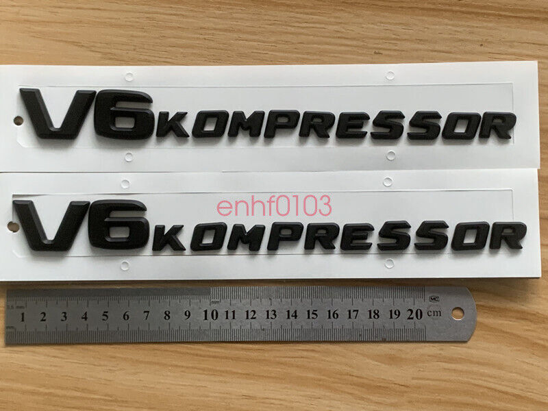 Matte Black V6 KOMPRESSOR Car Sticker Performance Badge Mudguard Side Grille for Mercedes-Benz