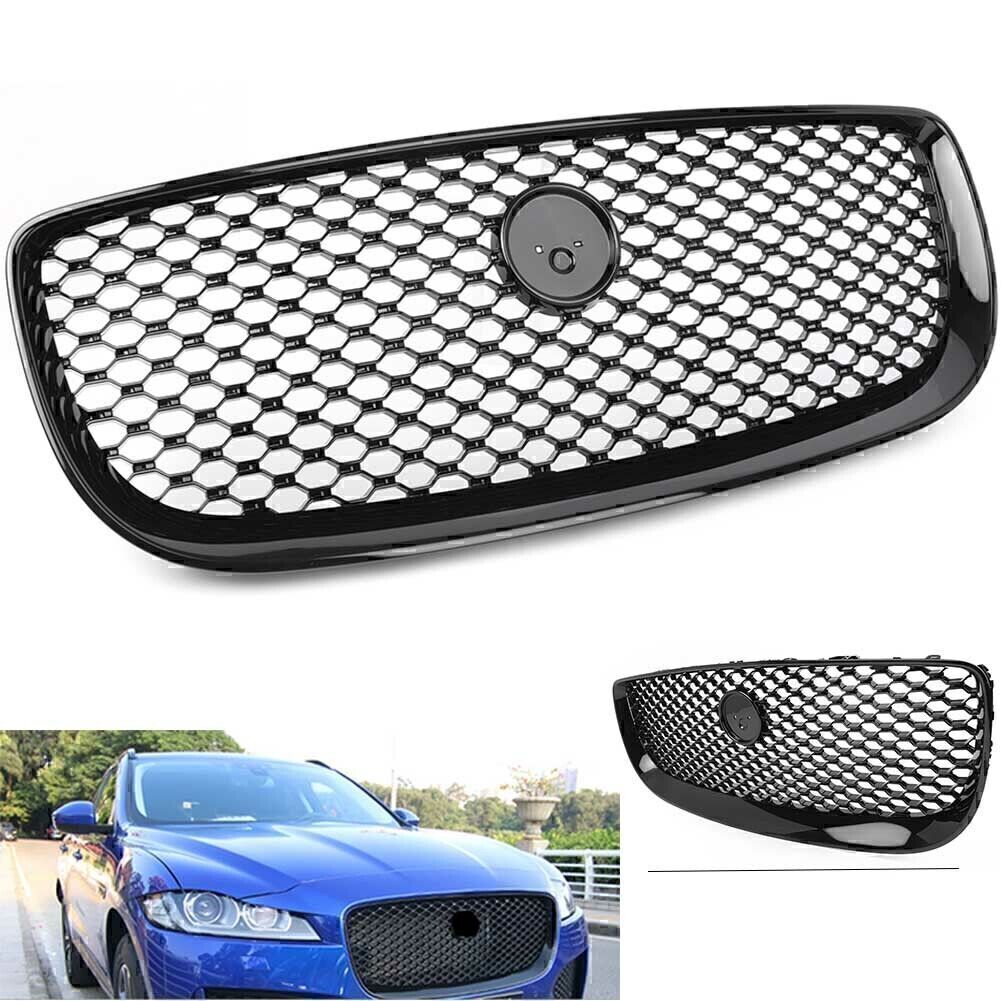 1X Upper Center Grill Front Radiator Grille Mesh Fit for Jaguar XJ 16-2020 17 Black