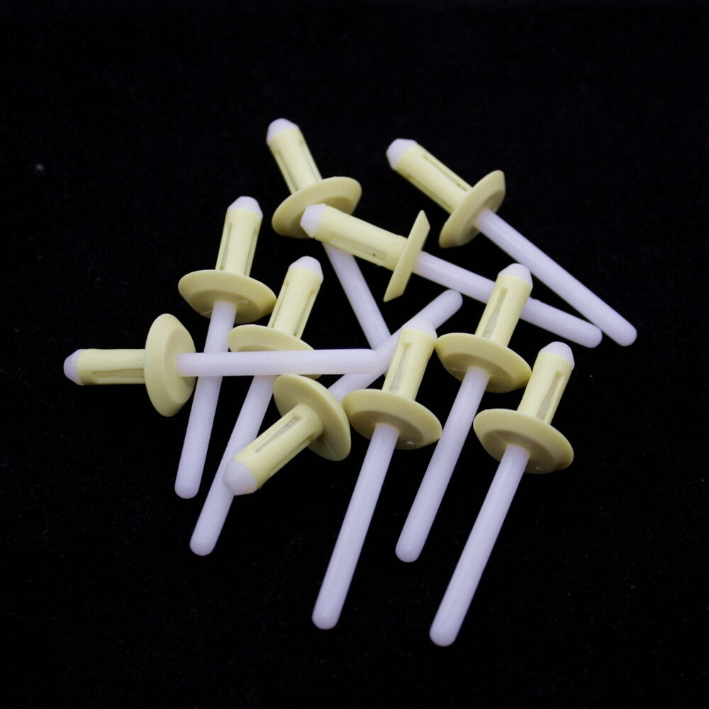 20Pcs Lock Yellow White Nylon Blind Rivet For GM 6.3mm 1/4 Hole 14070914