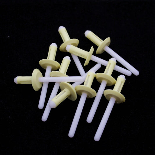 20Pcs Lock Yellow White Nylon Blind Rivet For GM 6.3mm 1/4 Hole 14070914
