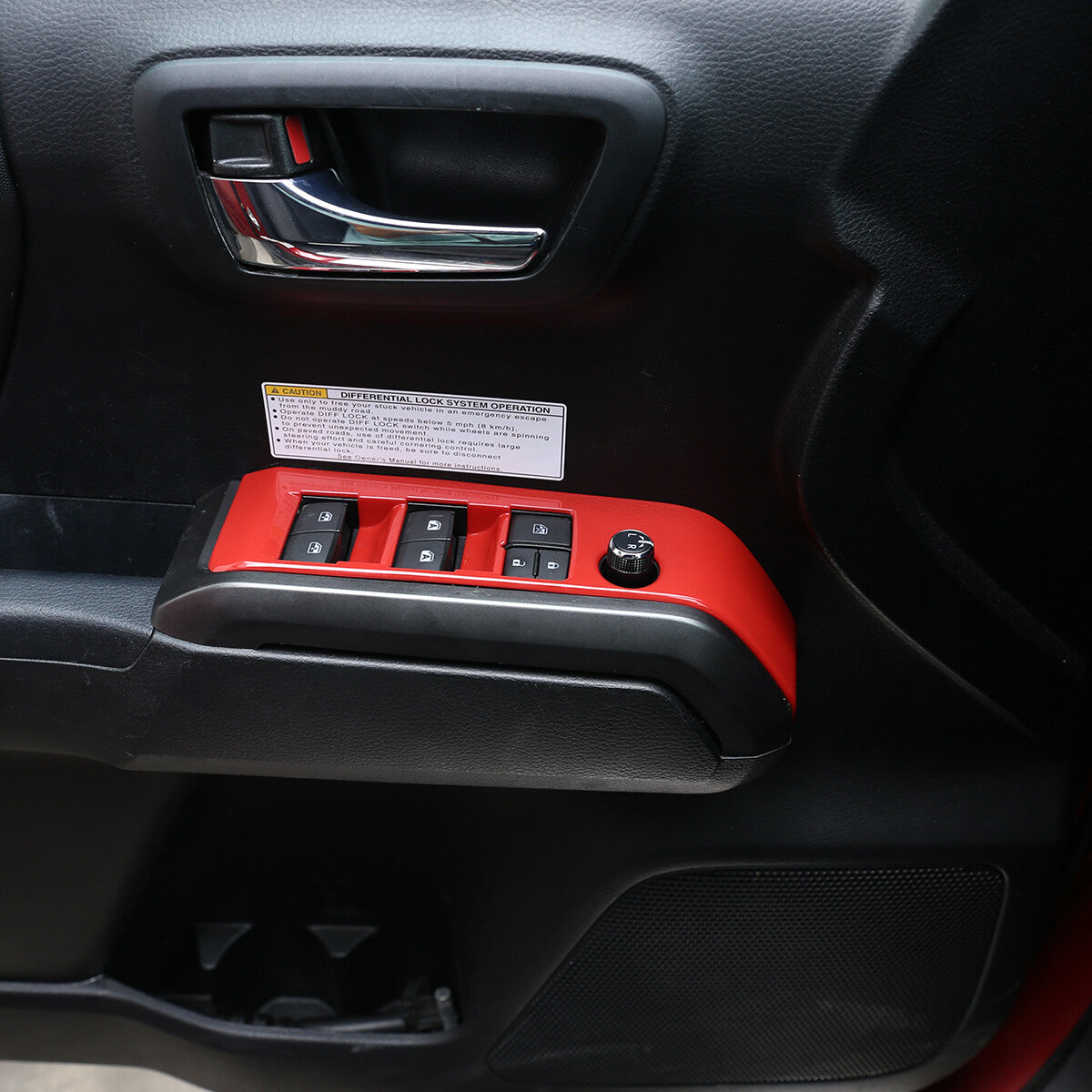 Interior door and window switch panel cover trim in red for Tacoma 2016-2022 (4 pieces) n