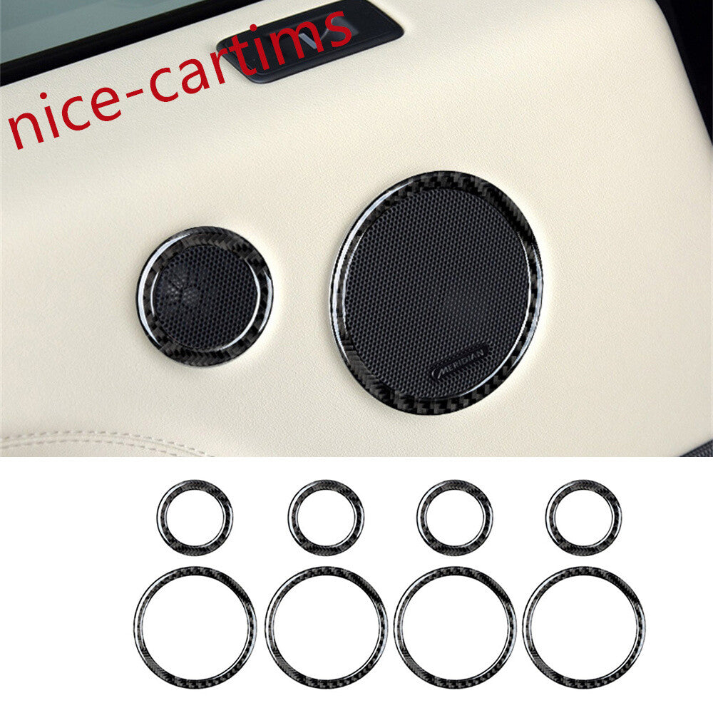8¡ÁCarbon Fiber Interior Door Speaker Ring Cover For LR for Range Rover Sport 2014-17