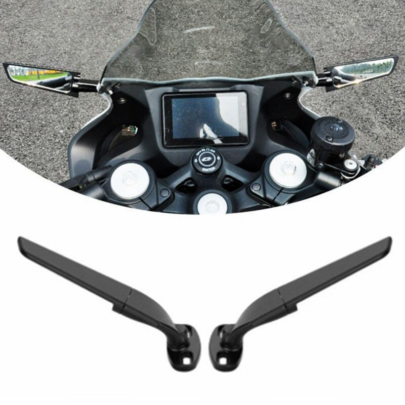 for Kawasaki for Honda for Suzuki Motorcycle ABS Rearview Side Mirror Wind Swivel Wings