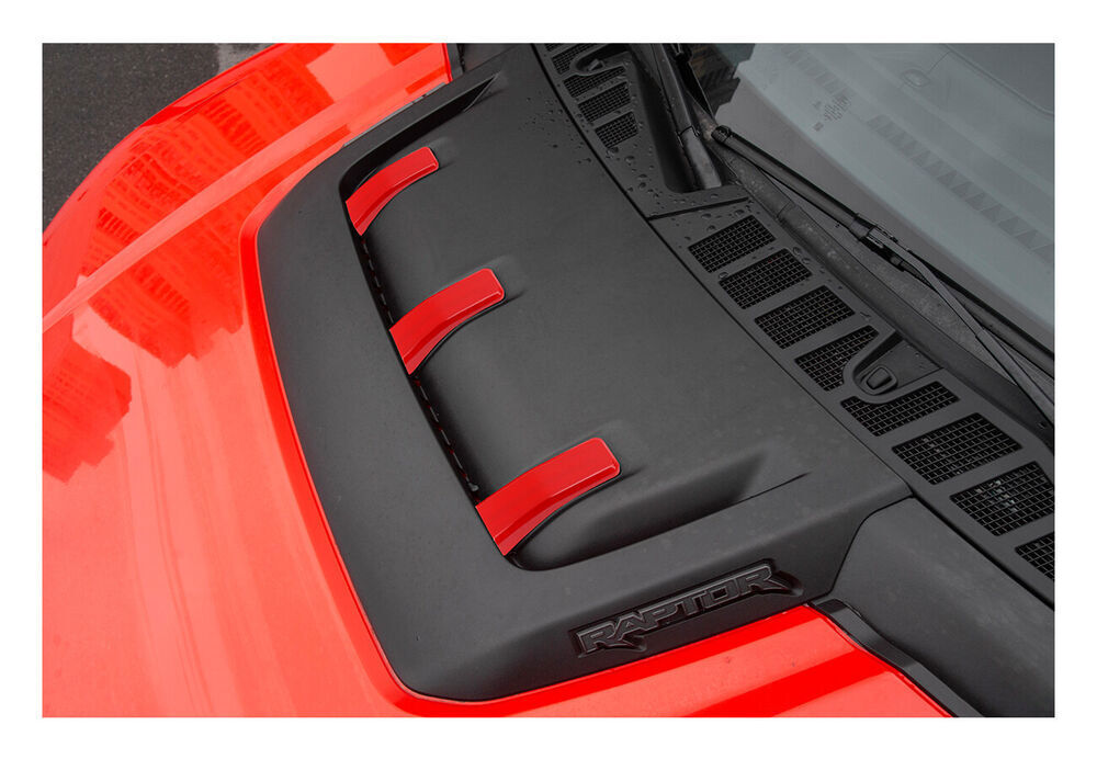 For F150 2021-2023 Red ABS Hood Scoop Air Vent Cover Trim Bezel B n