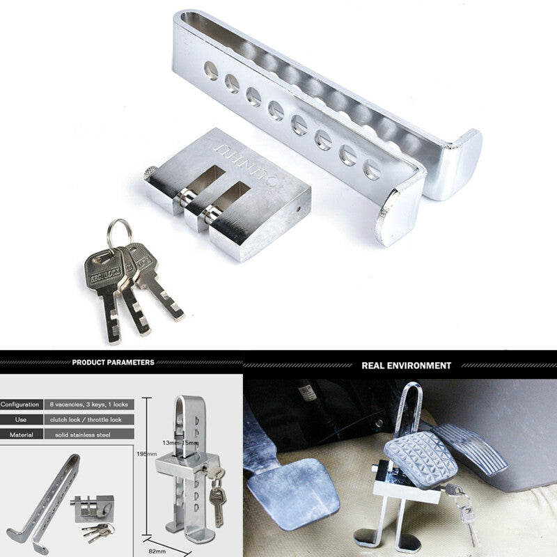 Car Anti-theft Device Clutch Brake Stainless Safety Accelerator Pedal Lock Tool