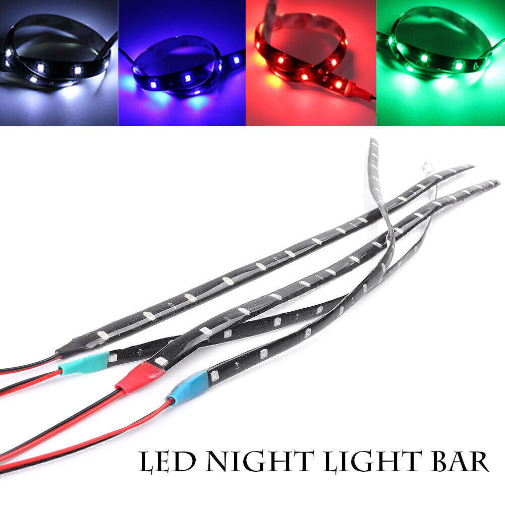 12V Universal White LED Strip Light 528 SMD Car Waterproof Flexible 15-LED Lamp