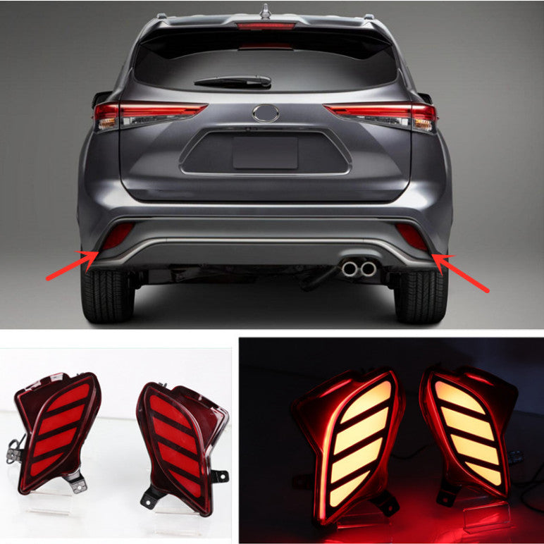 for Toyota Highlander 2020-23 Pair LED Rear Fog Light Tail Bumper brake Lamp 2x