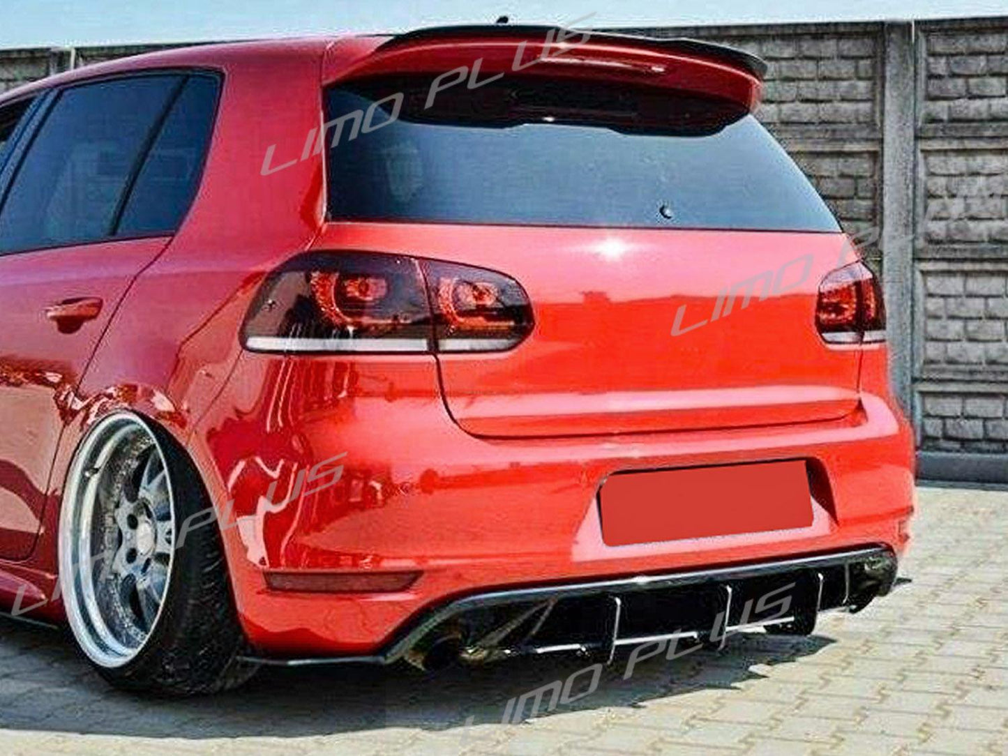 for VW for Golf 6 MK6 GTI 2010-2014 Rear Bumper Lip Diffuser 3 Fin Valance Spoiler Q