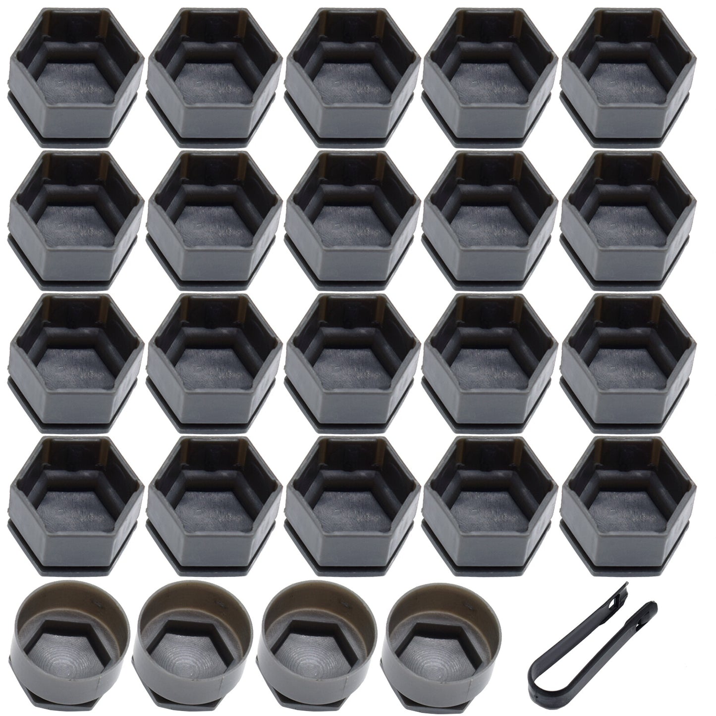 24 x For Insignia Car Grey Wheel Nut Cap Wheel Nut Caps with Puller 22mm DE Q