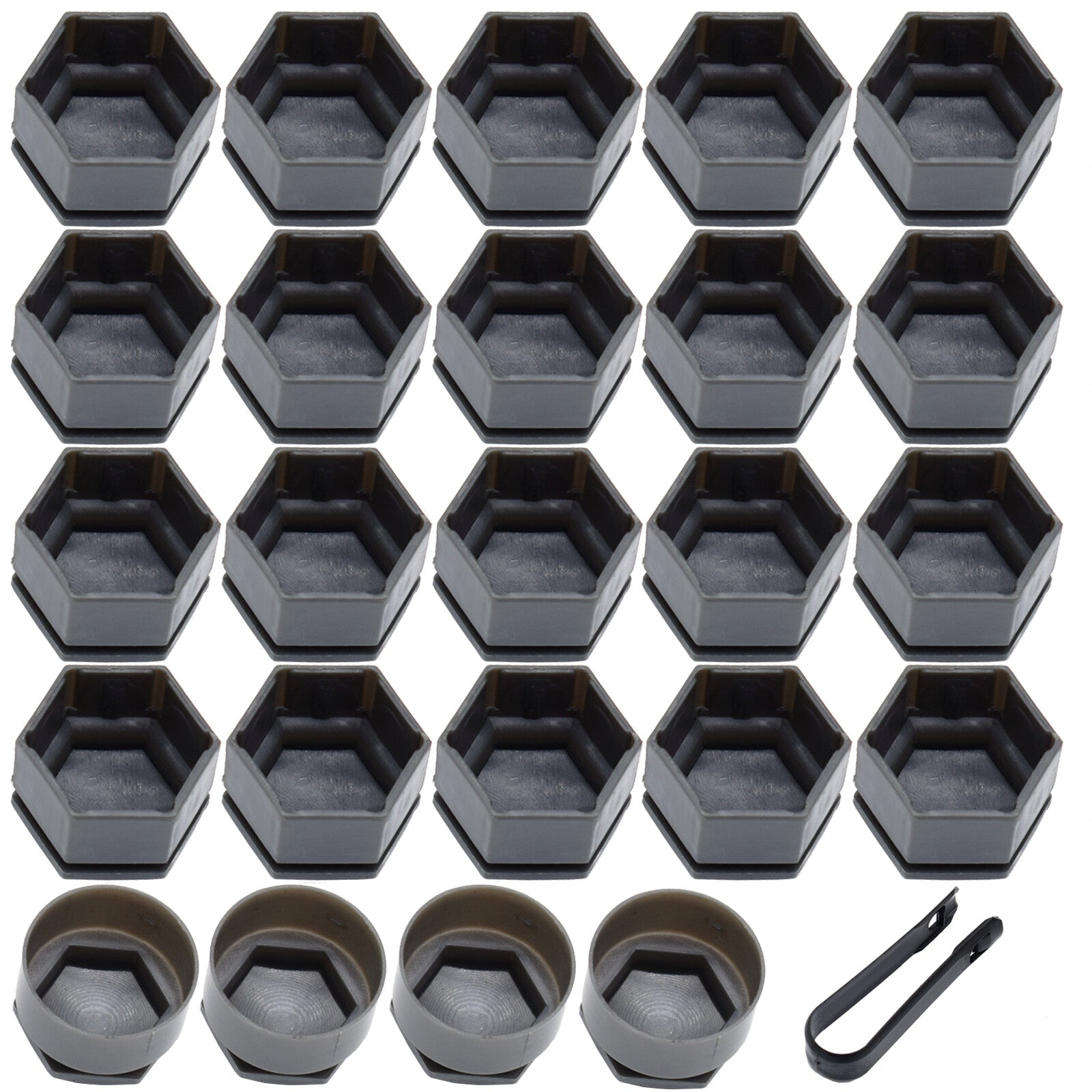 24 x For Insignia Car Grey Wheel Nut Cap Wheel Nut Caps with Puller 22mm DE Q
