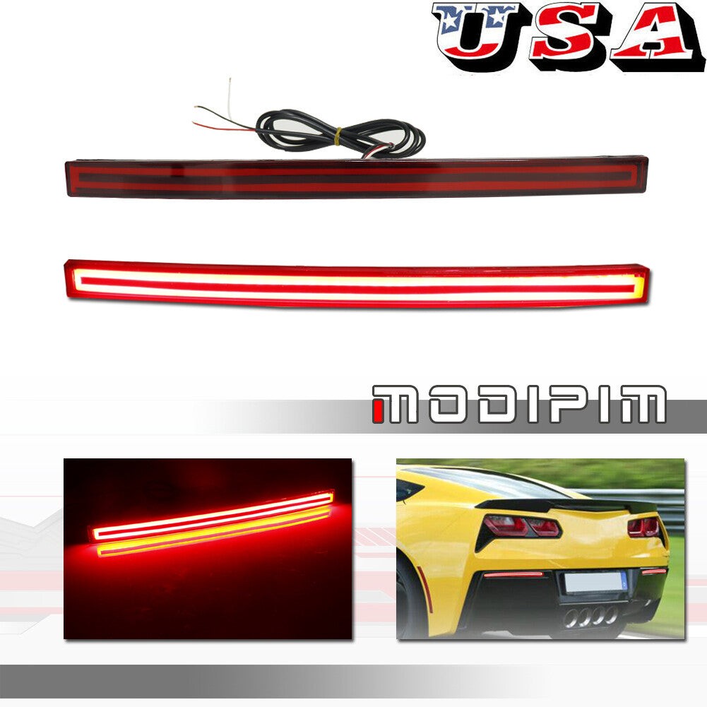 Suitable for Corvette C7 2014-2019 rear bumper reflector red LED light kit- v