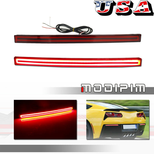Suitable for Corvette C7 2014-2019 rear bumper reflector red LED light kit- v