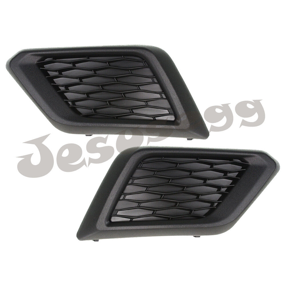 Driver and Passenger Side Front Fog Light Cover for 2014-2016 for Nissan Rogue Black Q