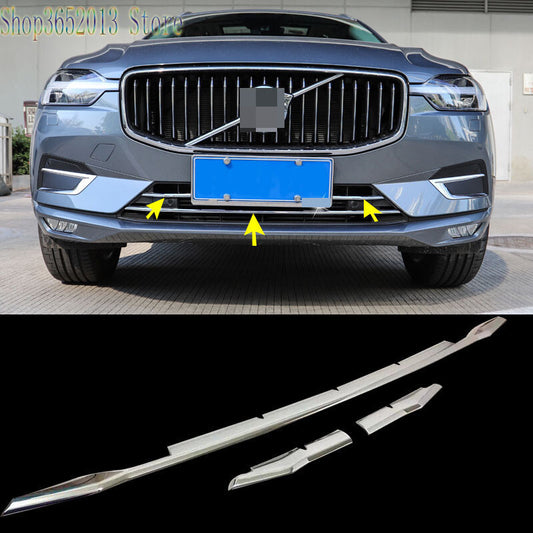 for Volvo XC60 2018-2021 Chrome Front Bottom Bumper Grille Molding decor Trim