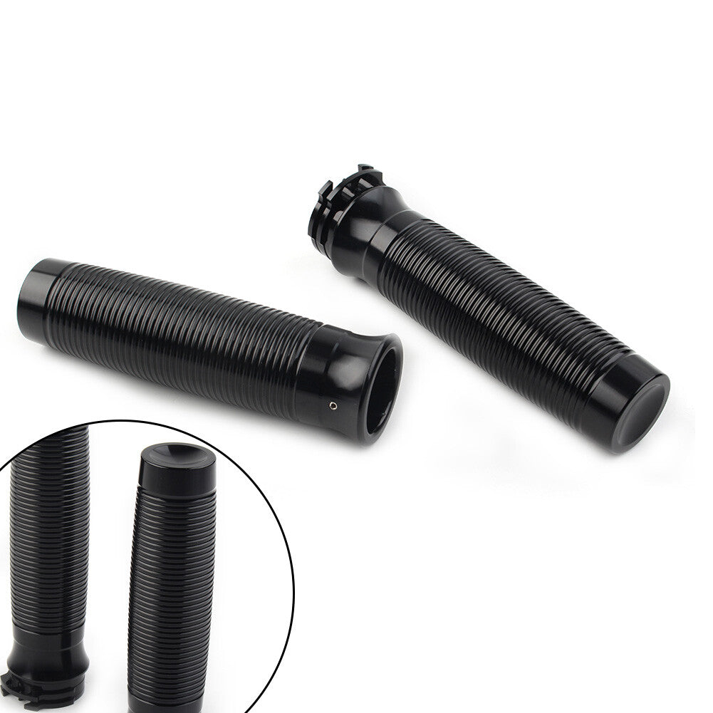 1 Motorcycle Black 25mm Handlebar Hand Grips for Harley Bobber Chopper Custom