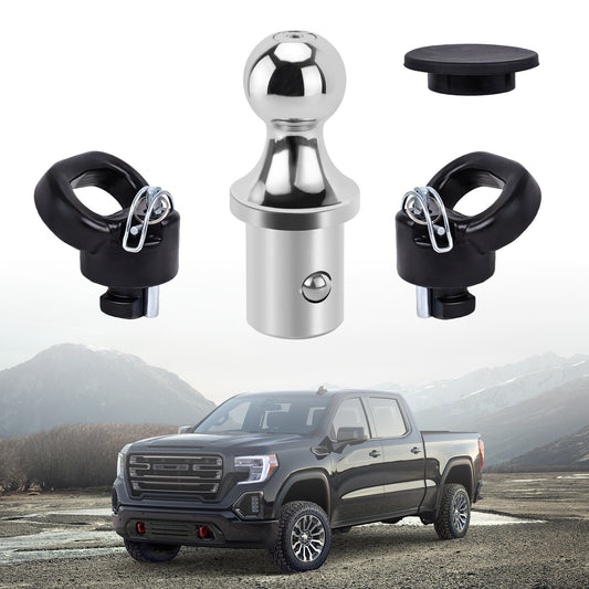 60618 Gooseneck Trailer Hitch Ball & Safety Chain Kit for Ram 2500 3500 2013-24 v