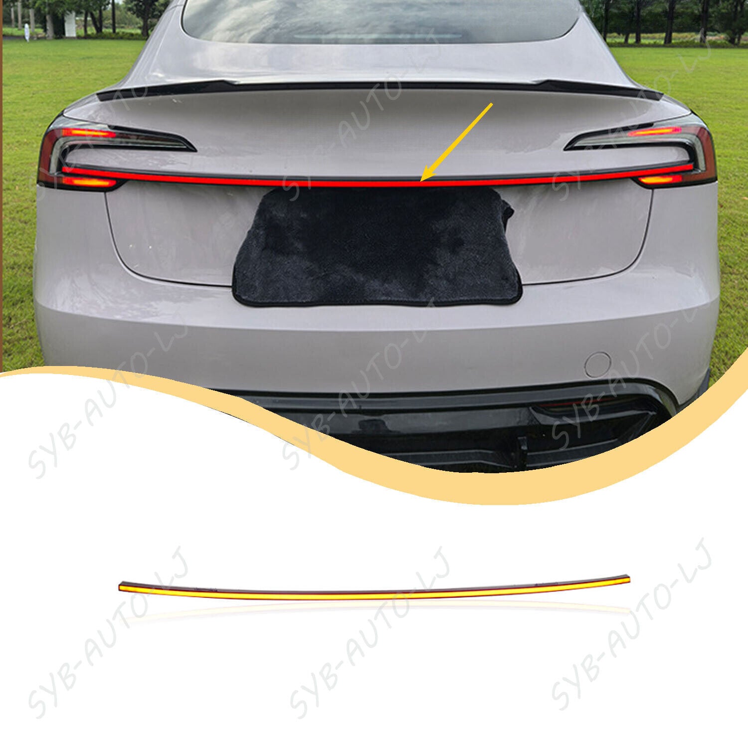 LED Tail Light w/Wiring Kit Trim Rear Door Trunk Fit For Model 3 2024+ B n
