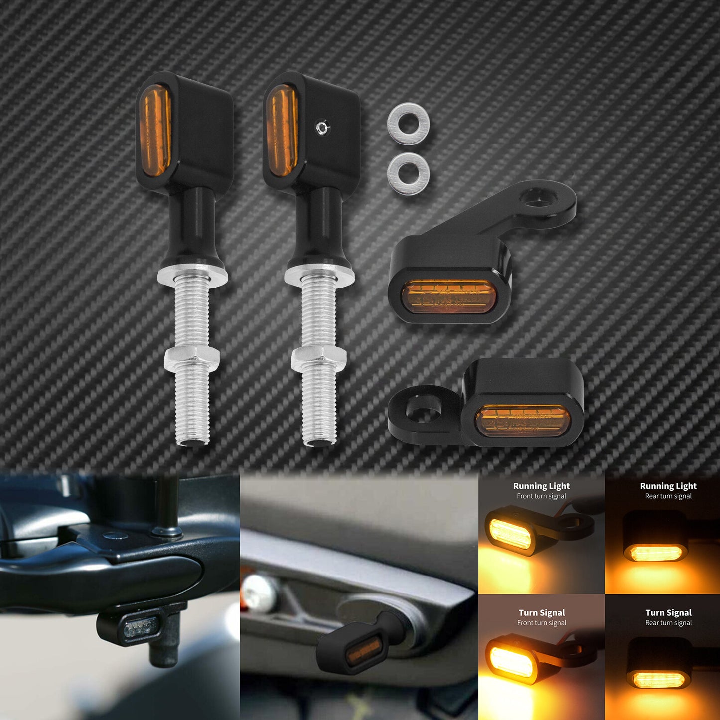 Front Rear Clutch for Mini Turn Signal Amber Indicator Light Fit For Sportster 1200