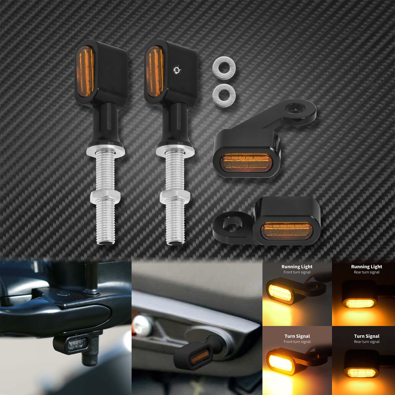 Front Rear Clutch for Mini Turn Signal Amber Indicator Light Fit For Sportster 1200