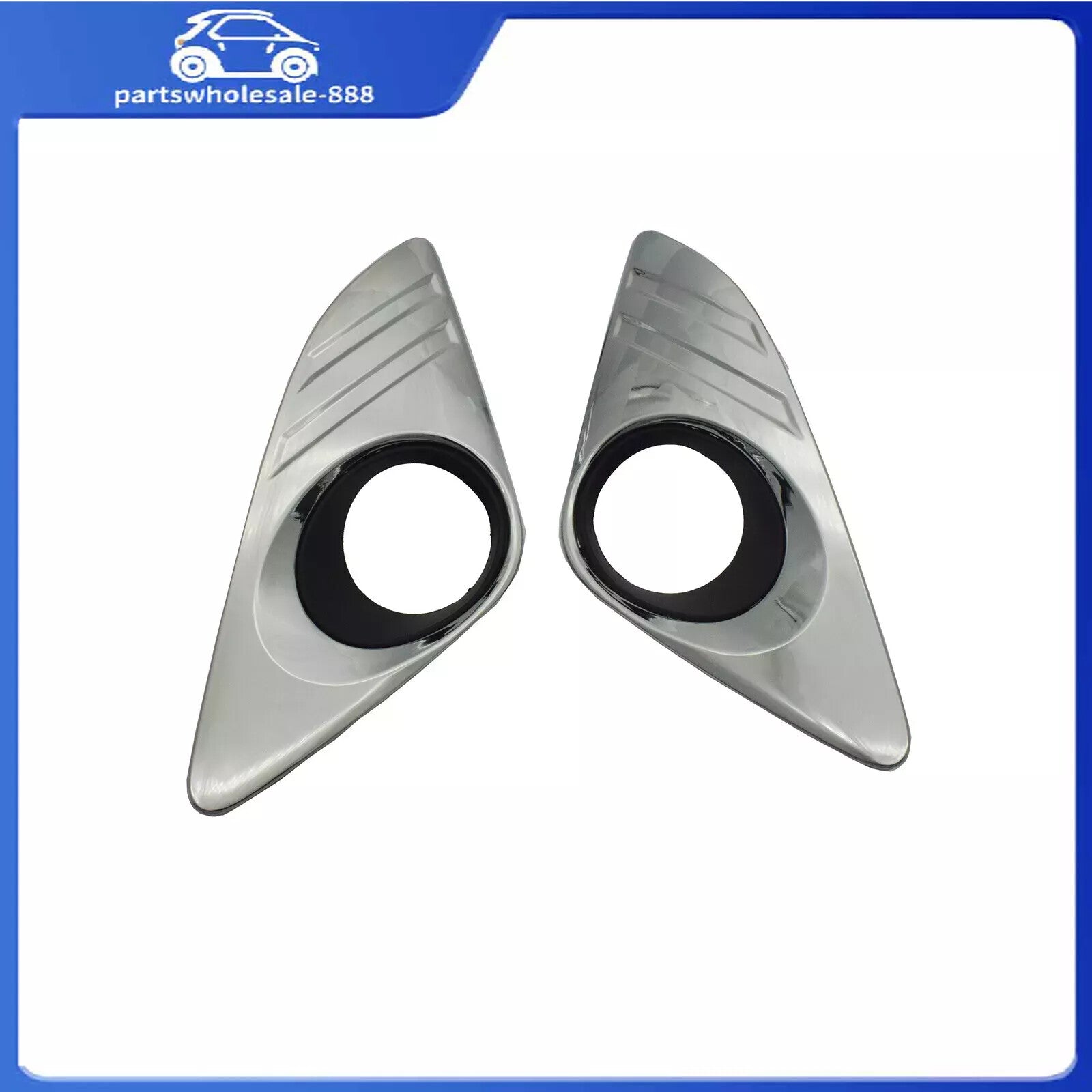 A Pair Chrome Fog Light Trim Cover Left Right Side for Toyota for Camry 2012-2014