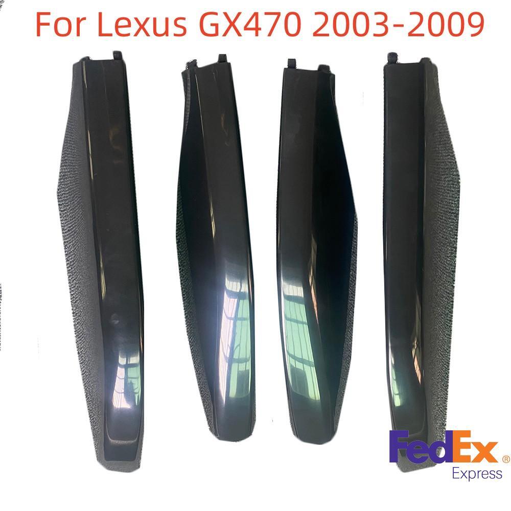 4x LHRH Black Roof Rack Rail End Cover Replace Shells for Lexus GX470 2003-2009