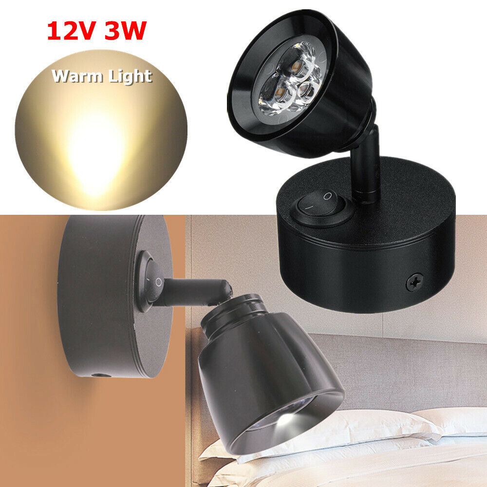 12V LED Reading Light for RVs, Camping Vehicles, Trailers, Boats, Wall-Mounted Bedside Light, White n