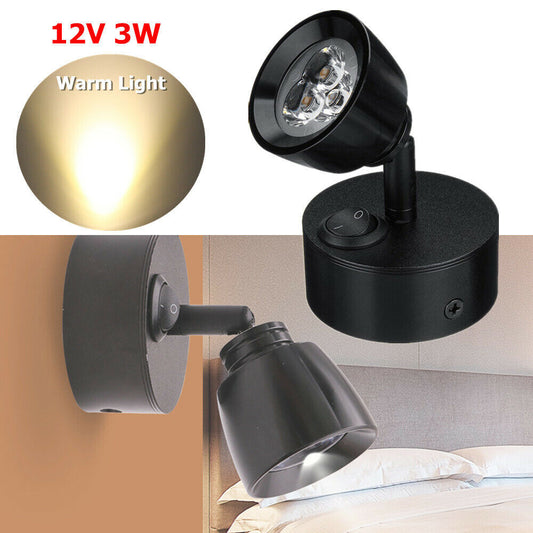 12V LED Reading Light for RVs, Camping Vehicles, Trailers, Boats, Wall-Mounted Bedside Light, White n