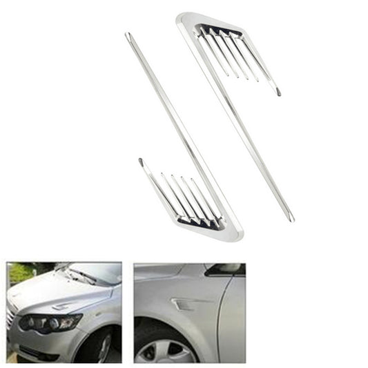 2X Chrome Euro Style Fake Decorative Hood Intake Grille Car Air Flow Vent Trim