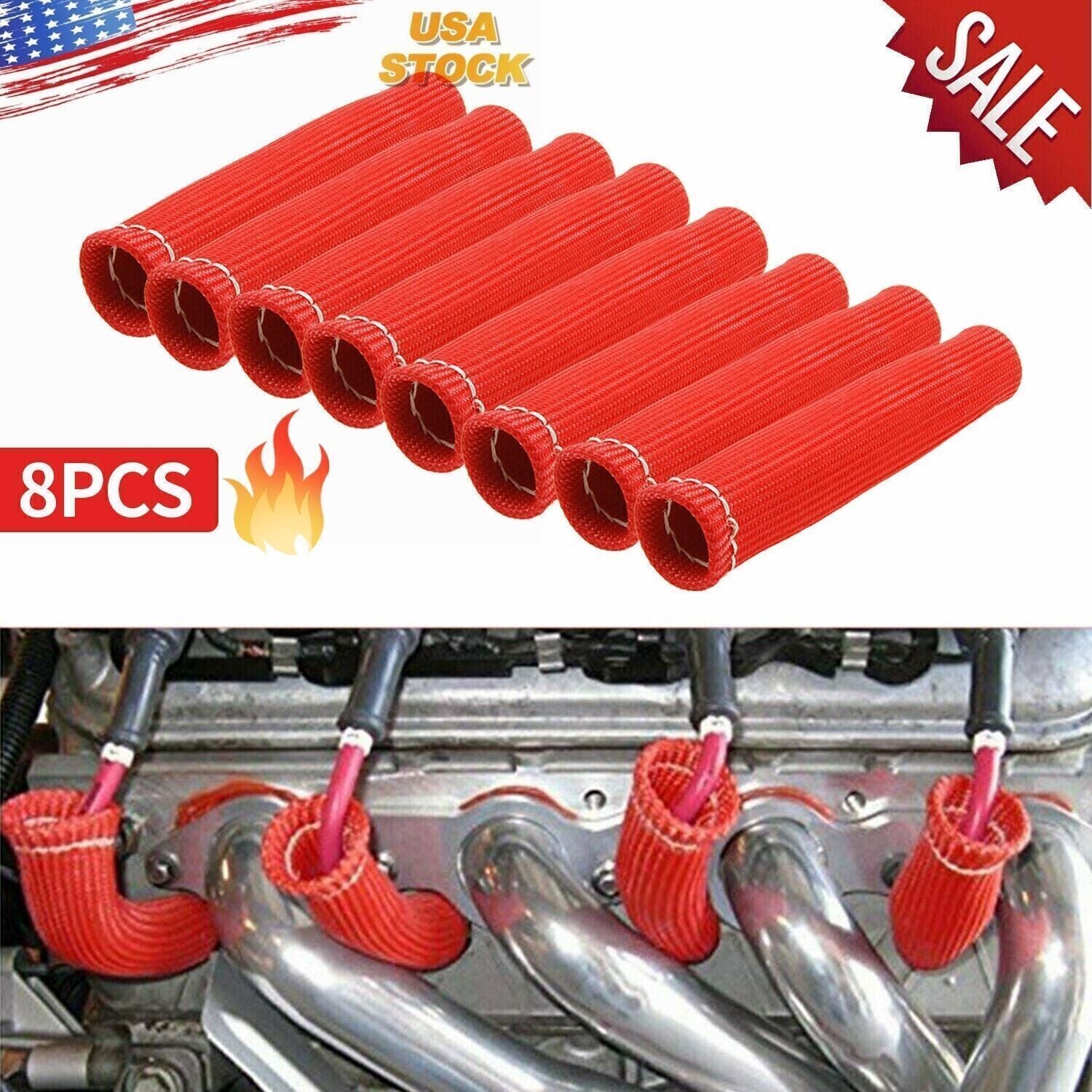 8X 2500¡ã Spark Plug Wire Boots Protector Sleeve Heat Shield Cover For LS1/LS2 US