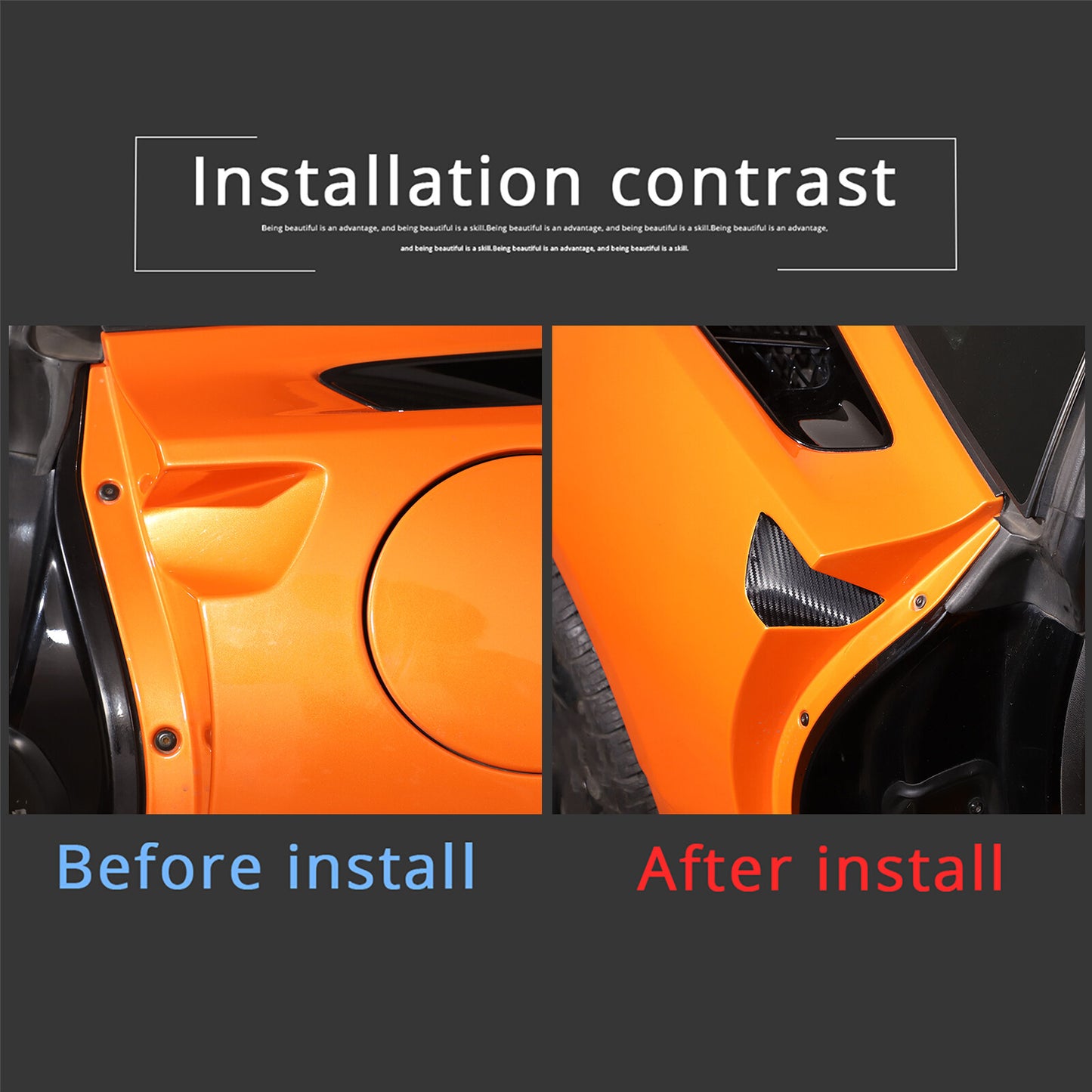 Suitable for 2014-2019 C7 for Corvette door handle protection vinyl decal carbon glitter 2-piece set - n