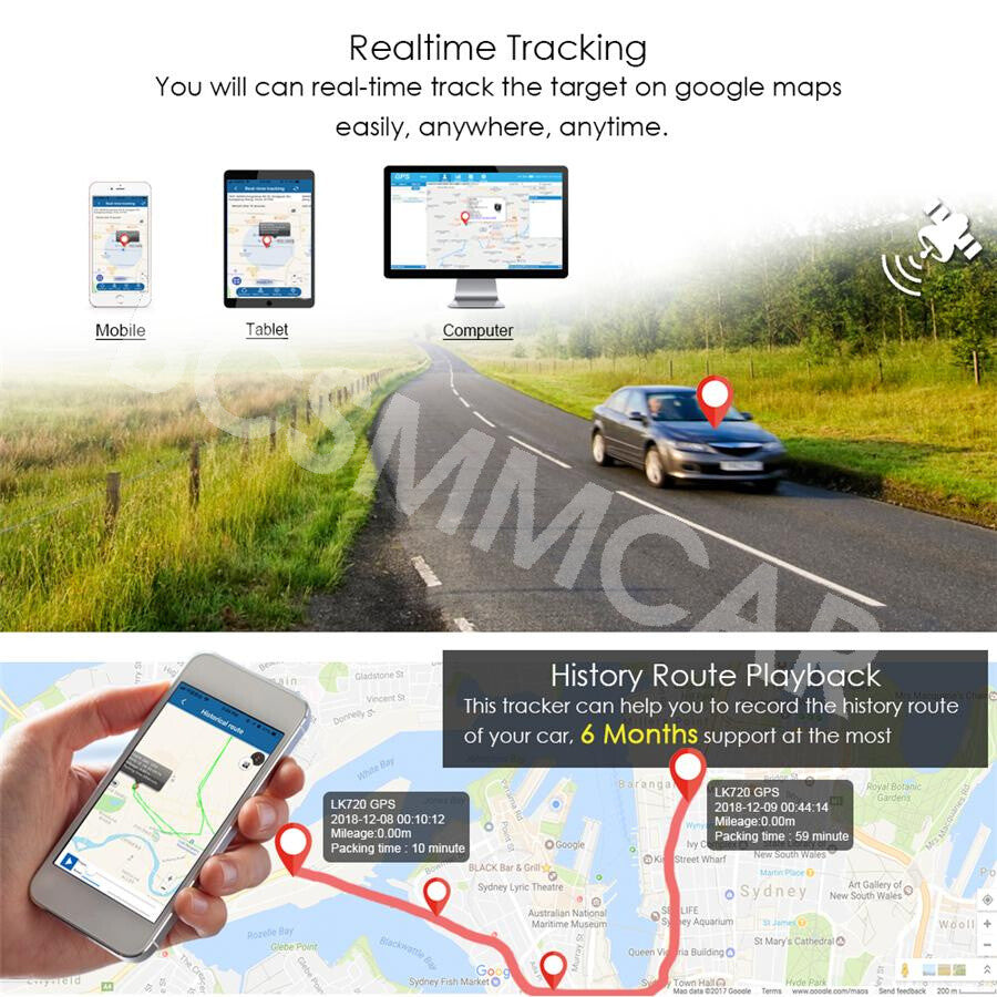 Real-time GPS Tracker For Car Hidden Locator Device Anti Theft Monitoring Trim