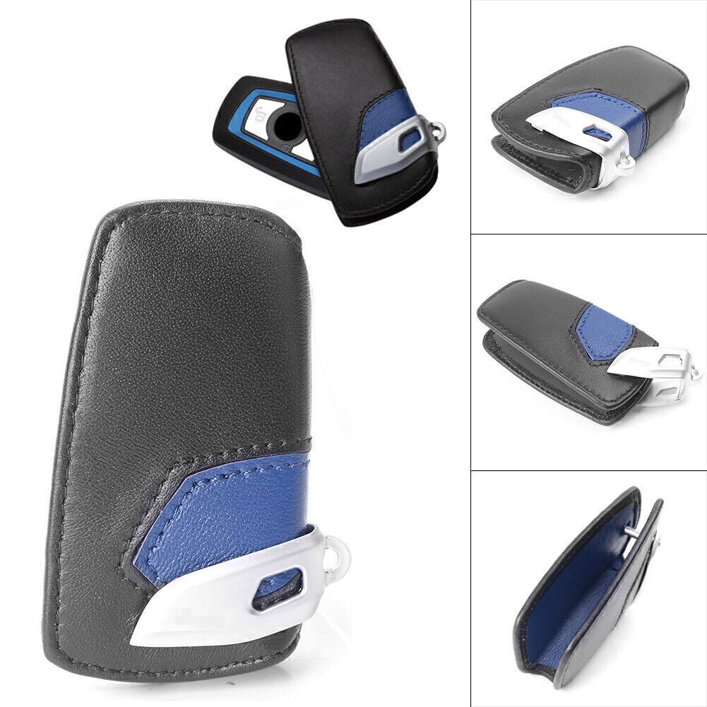 Car Leather Key Holder Case Cover for BMW 2 3 5 Series M3 M5 X1 X3 X5 X6 Blue