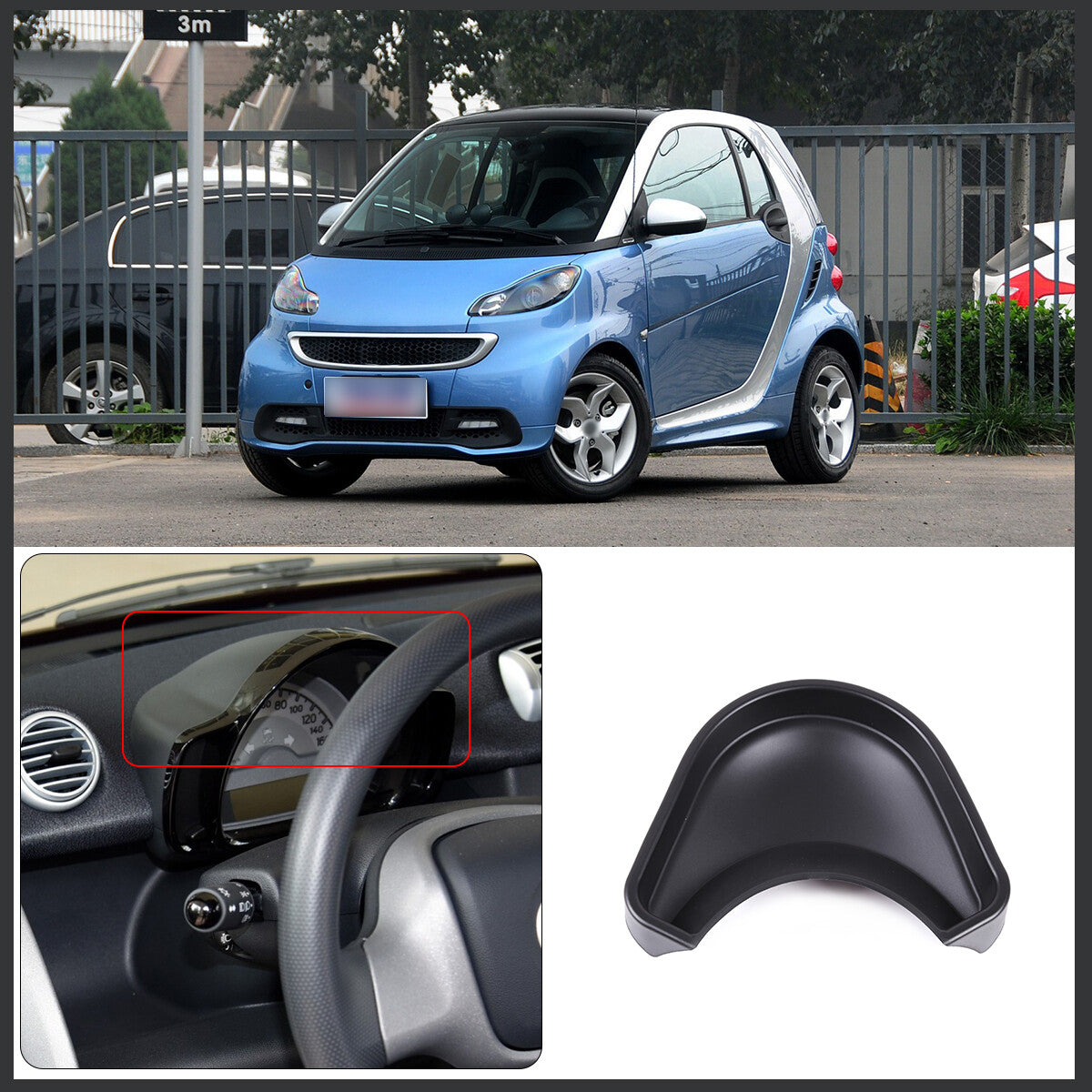 Front dashboard storage box tray decorative storage box for Smart 16-21- n