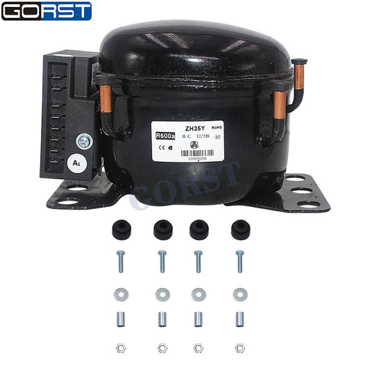Vehicle-mounted air compressor for refrigerators and freezers, marine solar power R600a 12V 24V Q