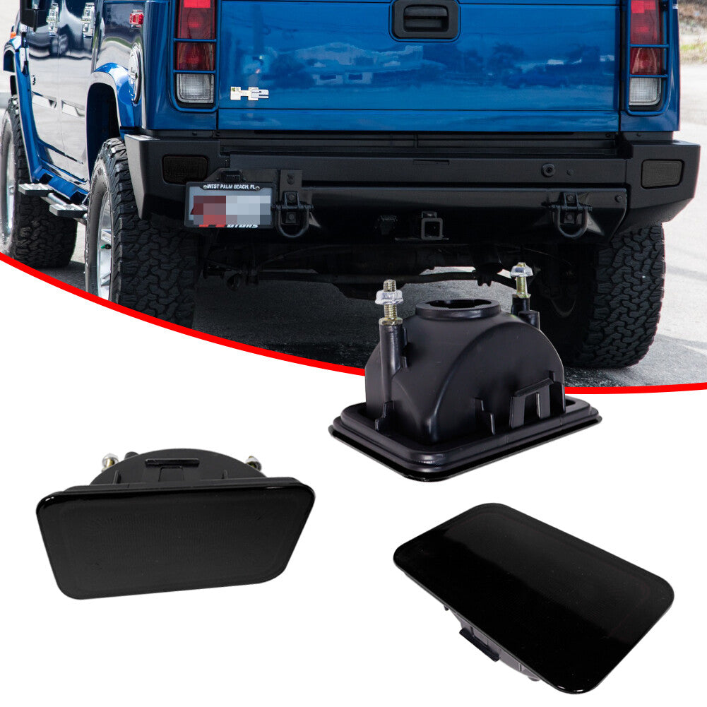Smoked lens car rear bumper reflector trim cover suitable for 05-09 for Hummer H2 taillight - v