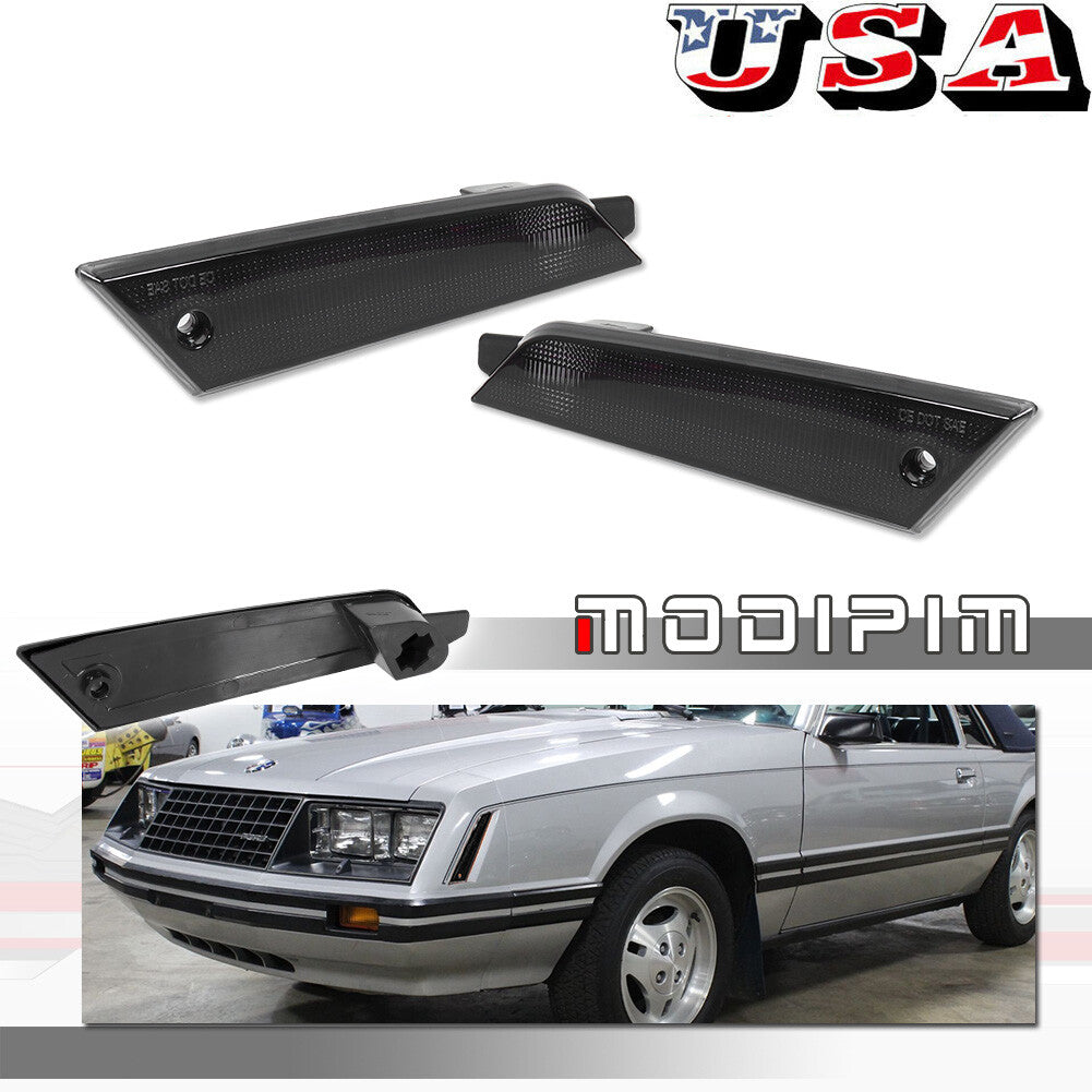 Suitable for Mustang 1979-1986 front bumper side marker light reflector hood- v