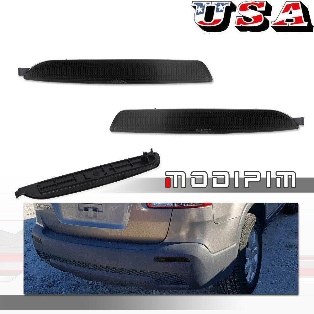Smoke Lens Bumper Reflector Set for 2011 - 2013 for Kia Sorento Rear Left and Right 2 Pieces - v