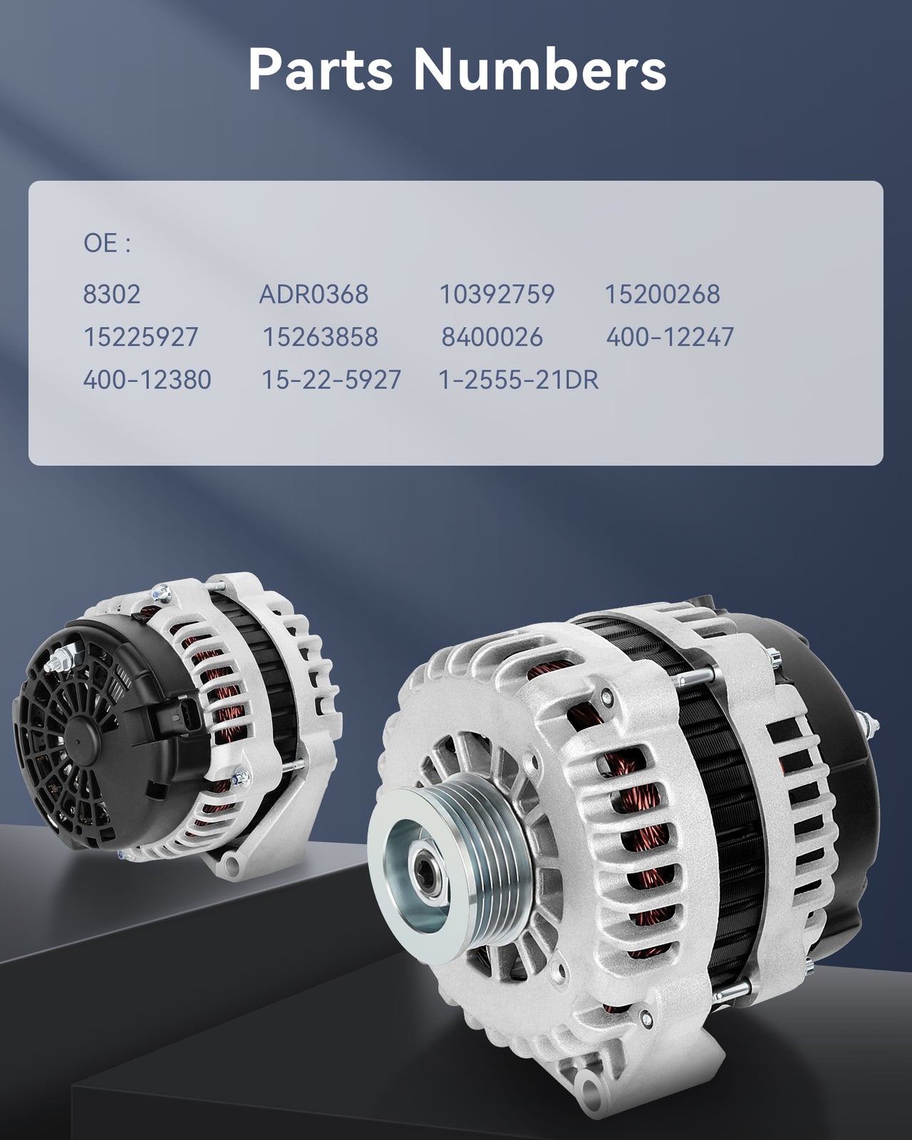Silver Alternator Fit for 2005-2007 for Chevrolet Silverado 1500 4.3L V6 ADR0368