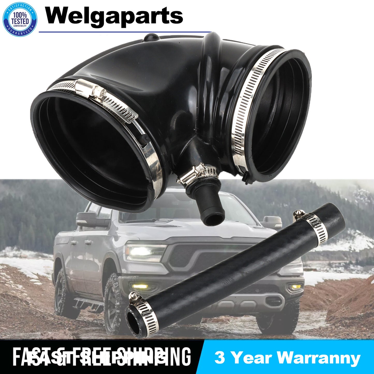 1PC Intake Clean Air Duct Pipe 53032944AL Fit 2011-18 for Ram 2500 3500 4500 5500 US